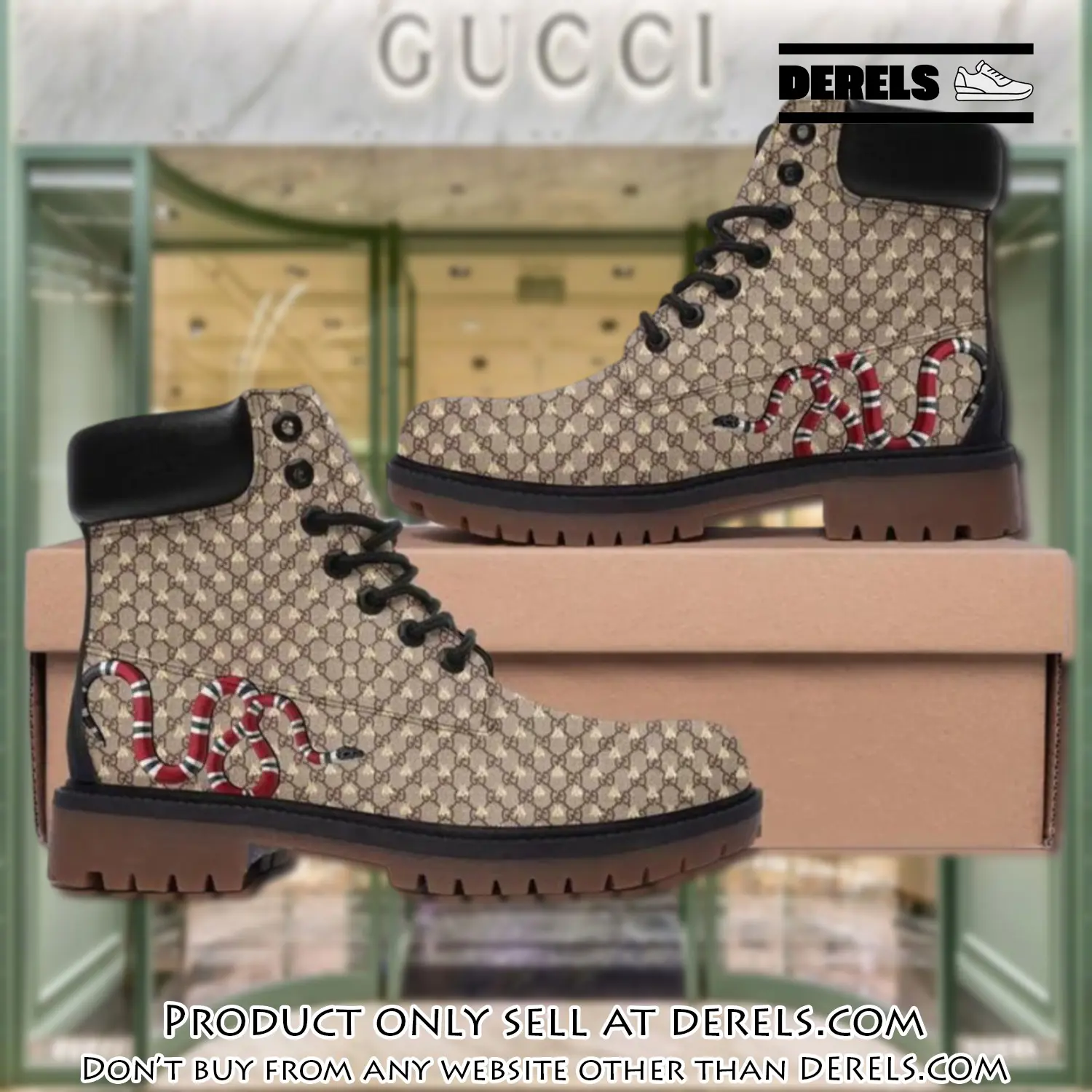 Gucci snake beige luxury brand boots gifts for men women dr1409552